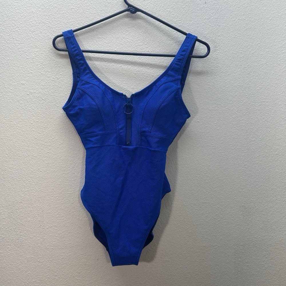 Swimsuit‎ Baltex Maillot Body ID VTG High Leg 1980s Blue Sz 10 Cheeky One Piece